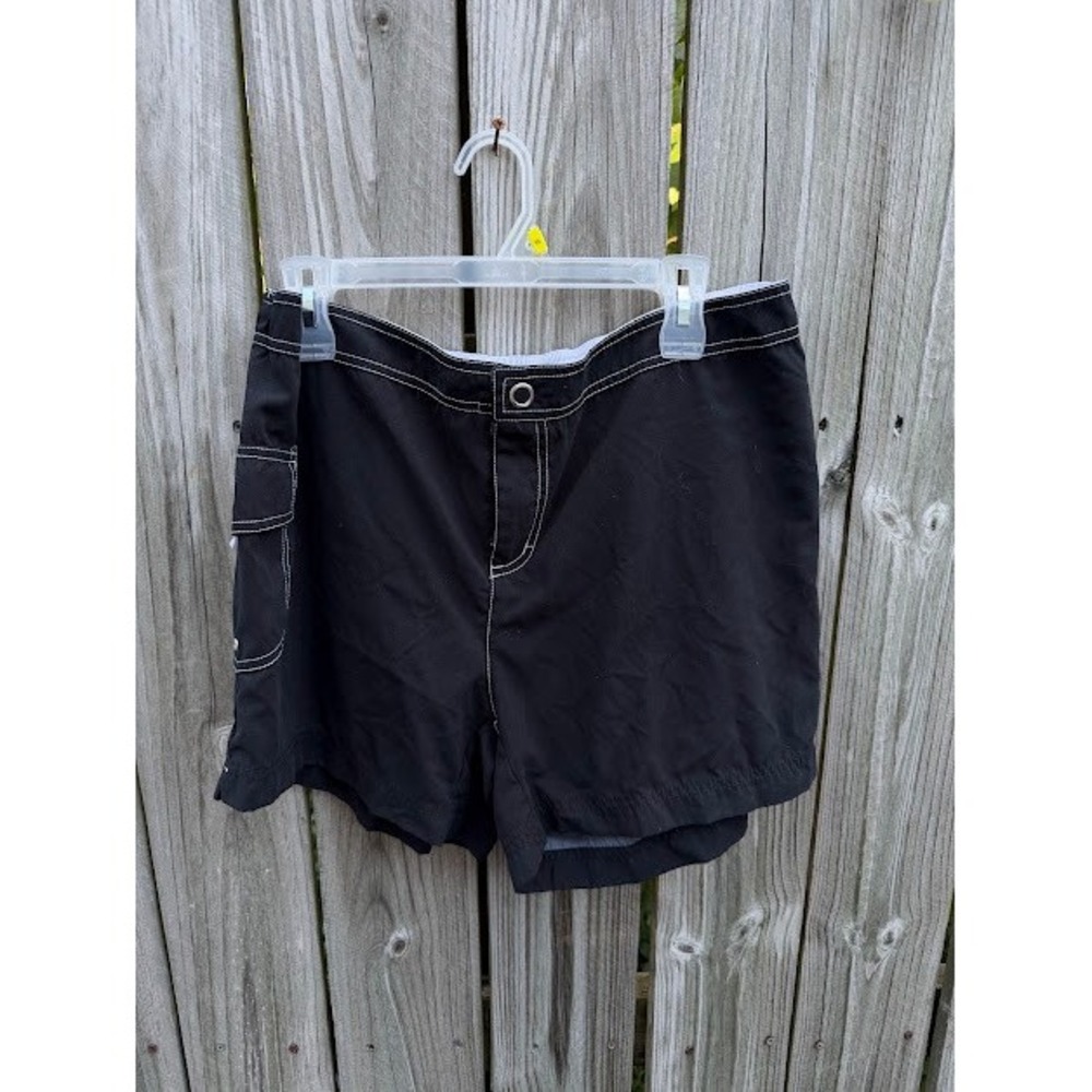 Beachwear Summer Catalina Swim Shorts 1X Black Contrast Stitch Board Shorts